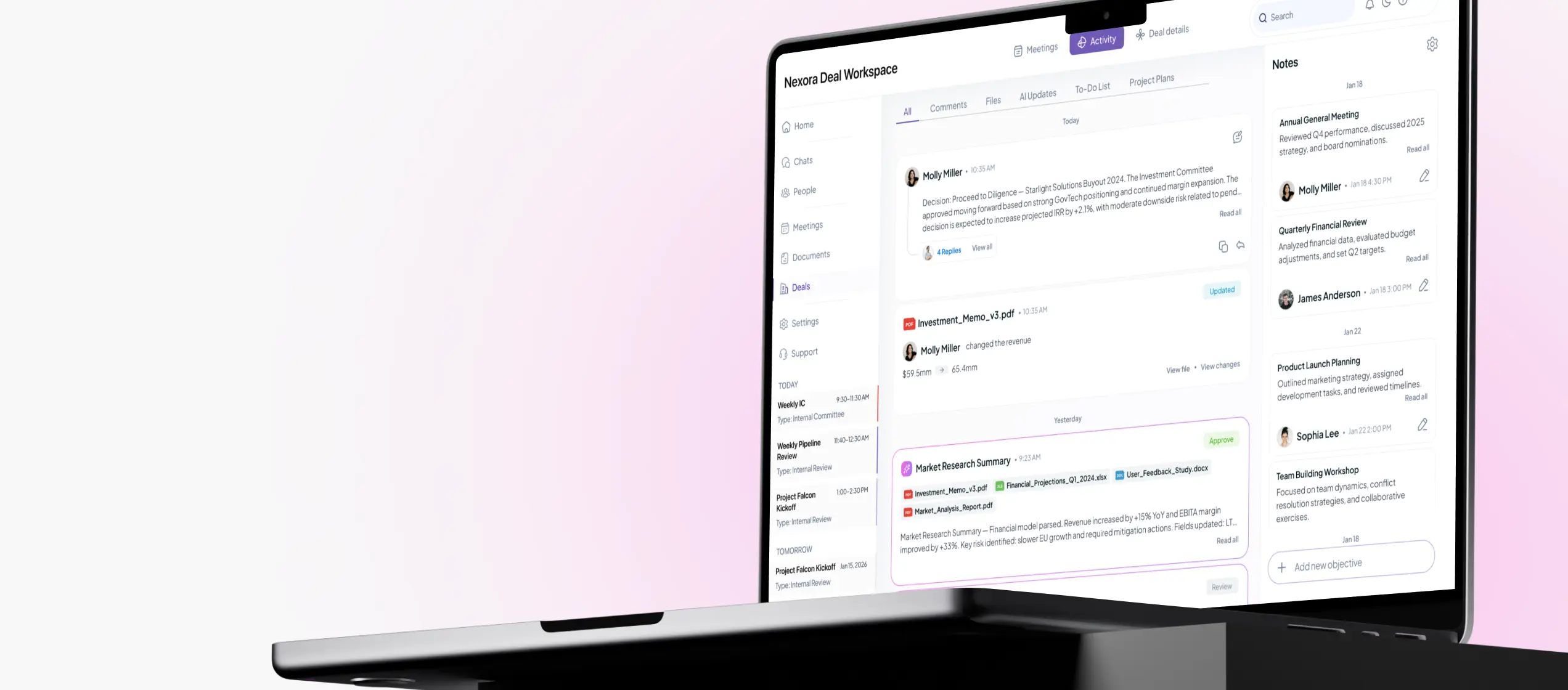 Deal workspace preview