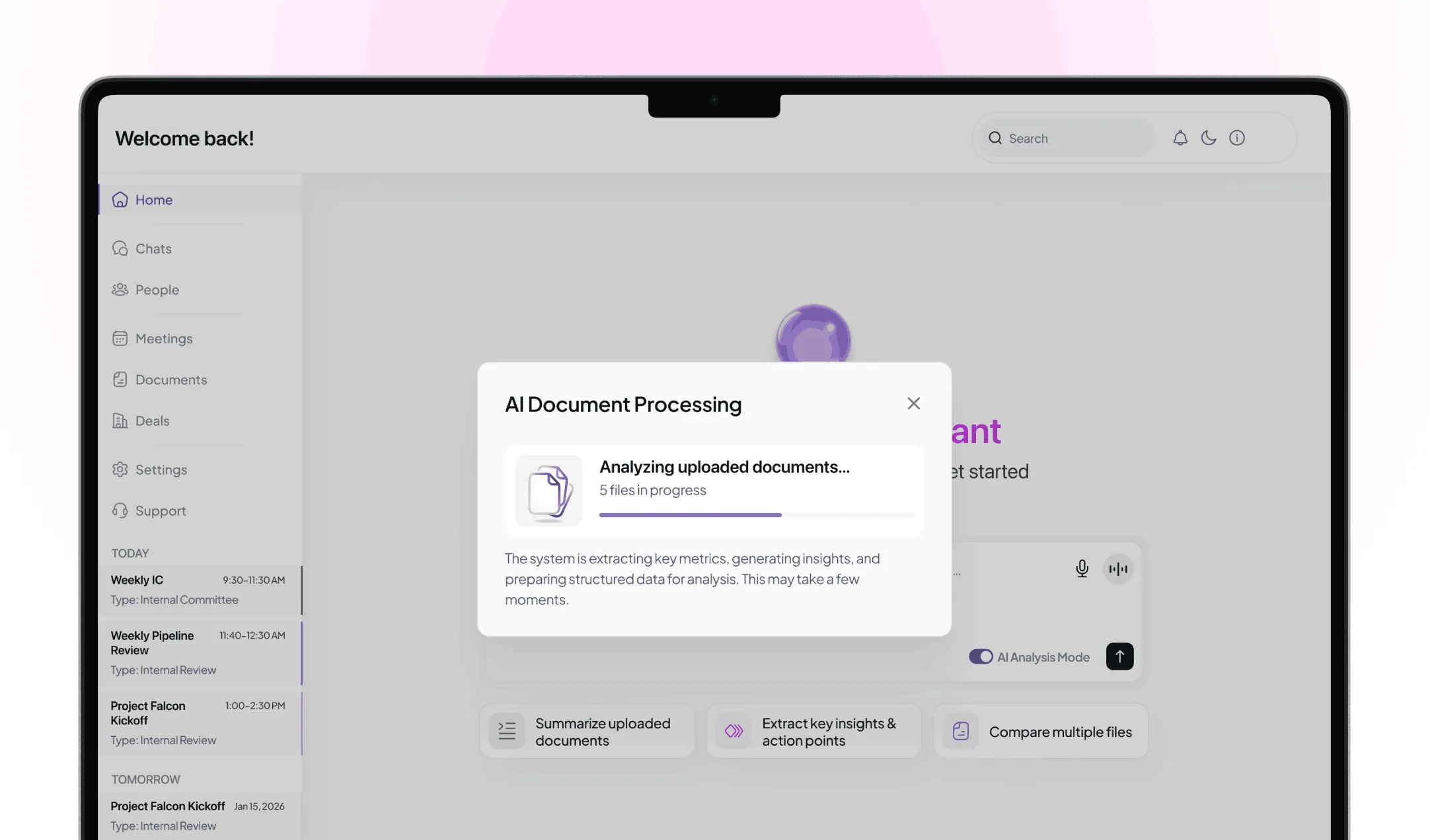 Automated document analysis preview