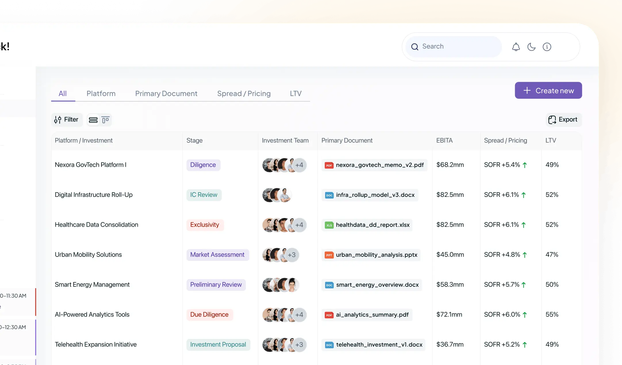 Real-time insights preview