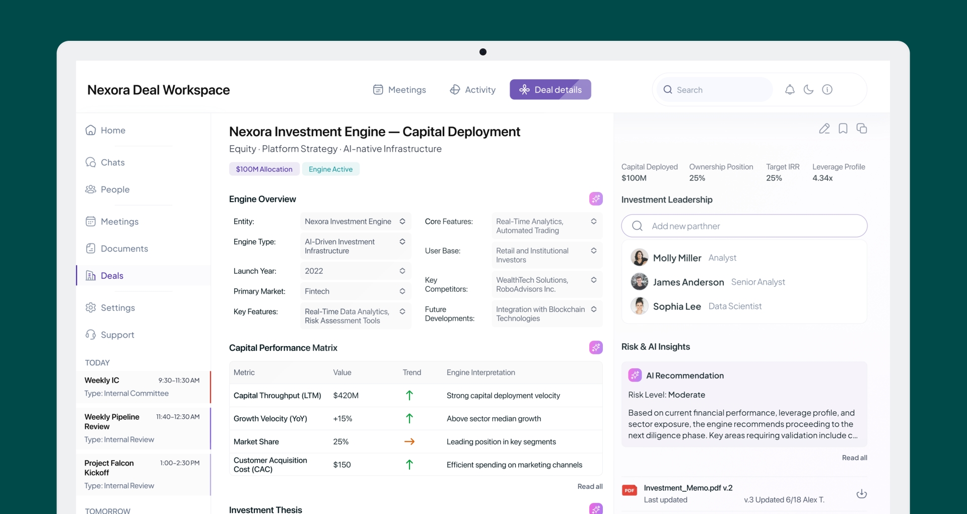 AI-powered financial technology workflow dashboard with analytics cards, charts, and automation diagrams
