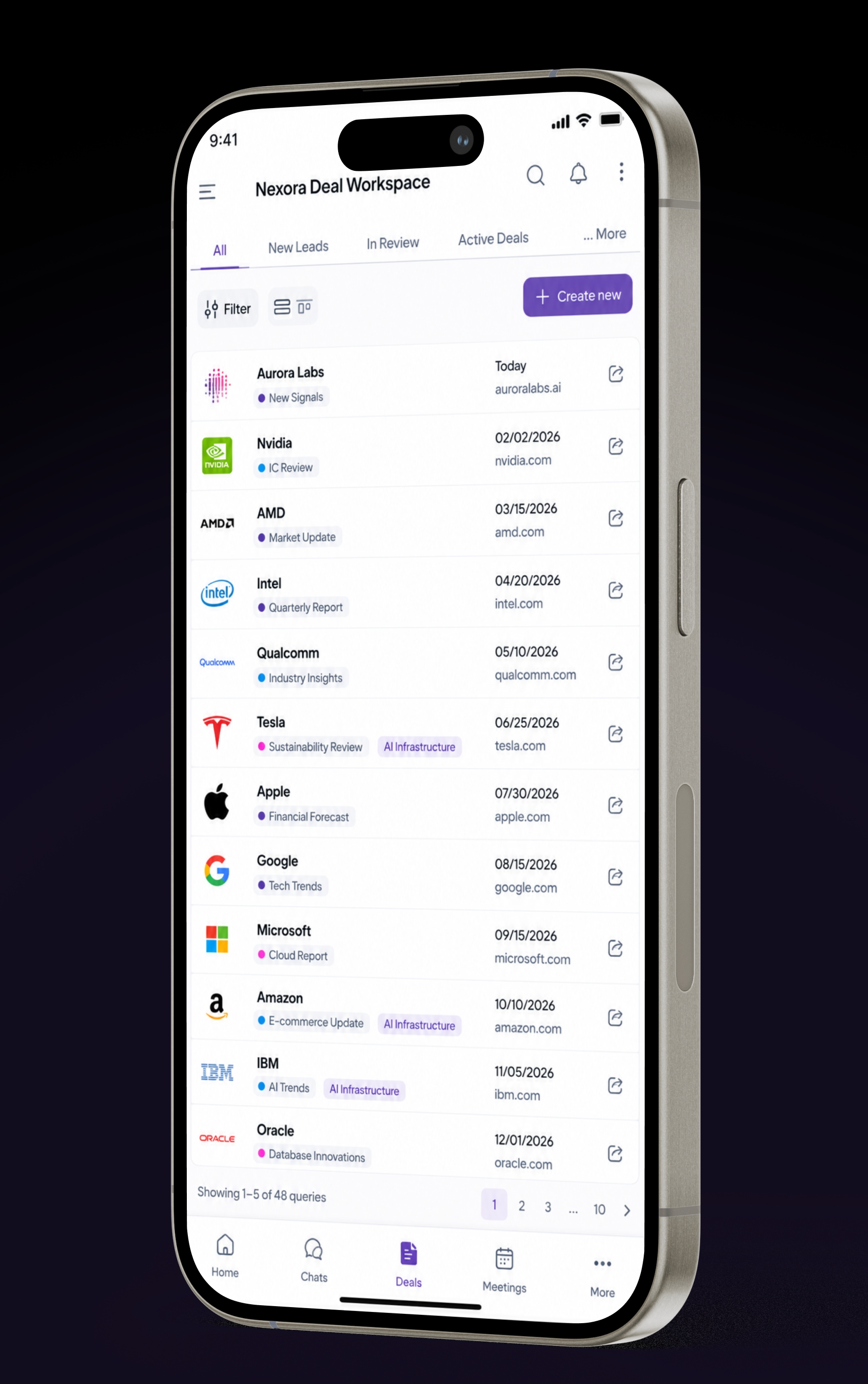 Mobile interface showing the multi-agent financial research engine