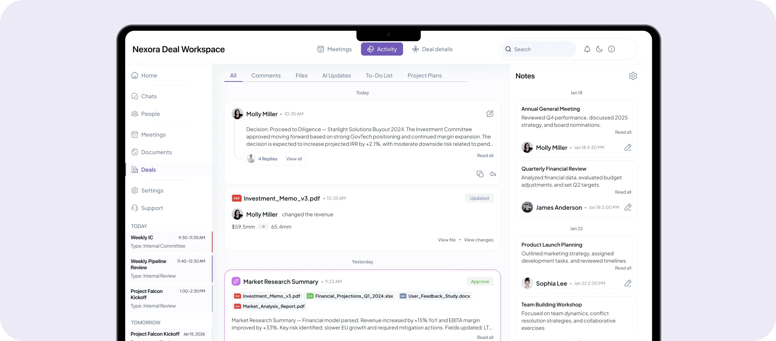 AI-powered module activity view