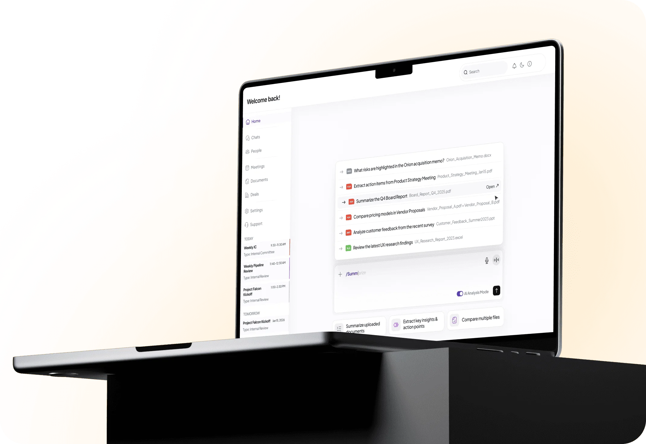AI workflows and document analysis workspace