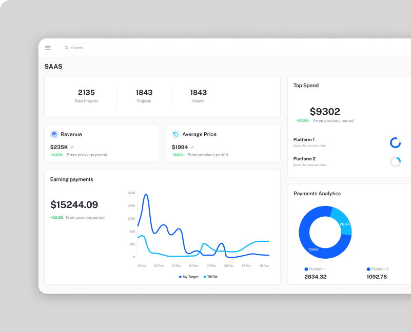 Illustation of Client Portal for Mobile Ads Company project
